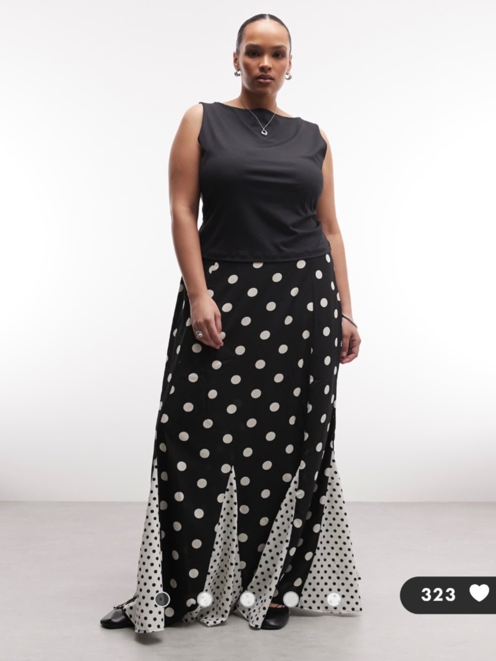 ASOS DESIGN Curve mixed print godet maxi skirt